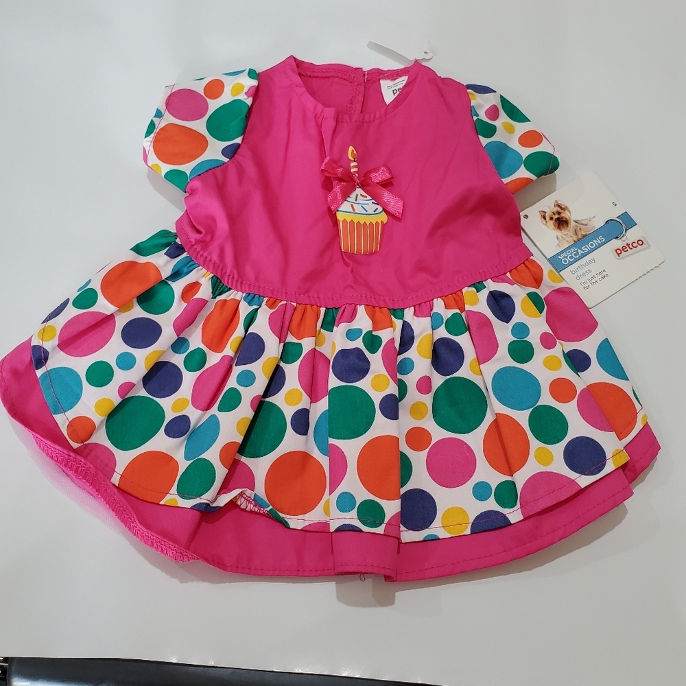 Dress for Dog Cat Size S Petco Special Occasion Birthday Cupcake